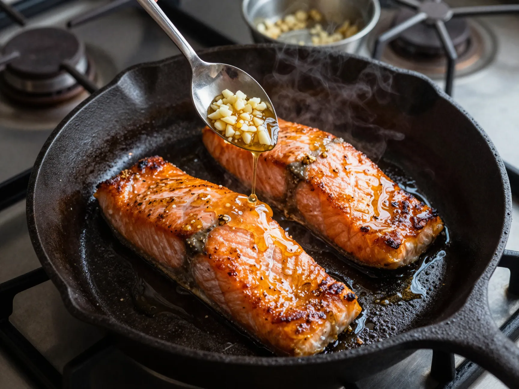 Classic honey garlic glazed salmon