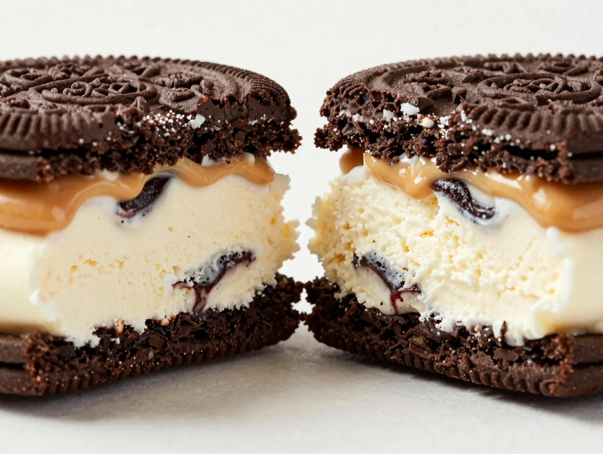 Peanut butter swirl oreo sandwich