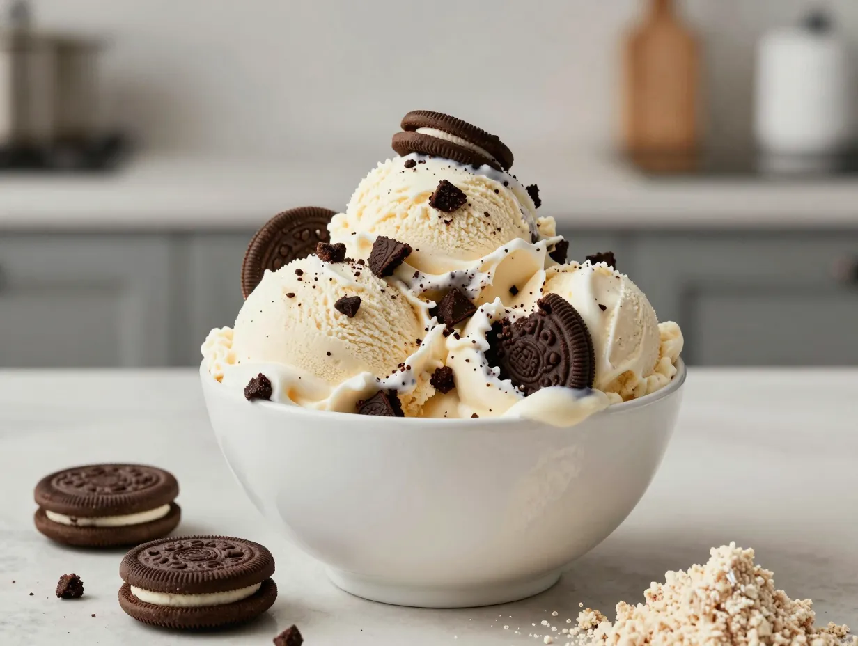 Cookies and cream protein ice cream