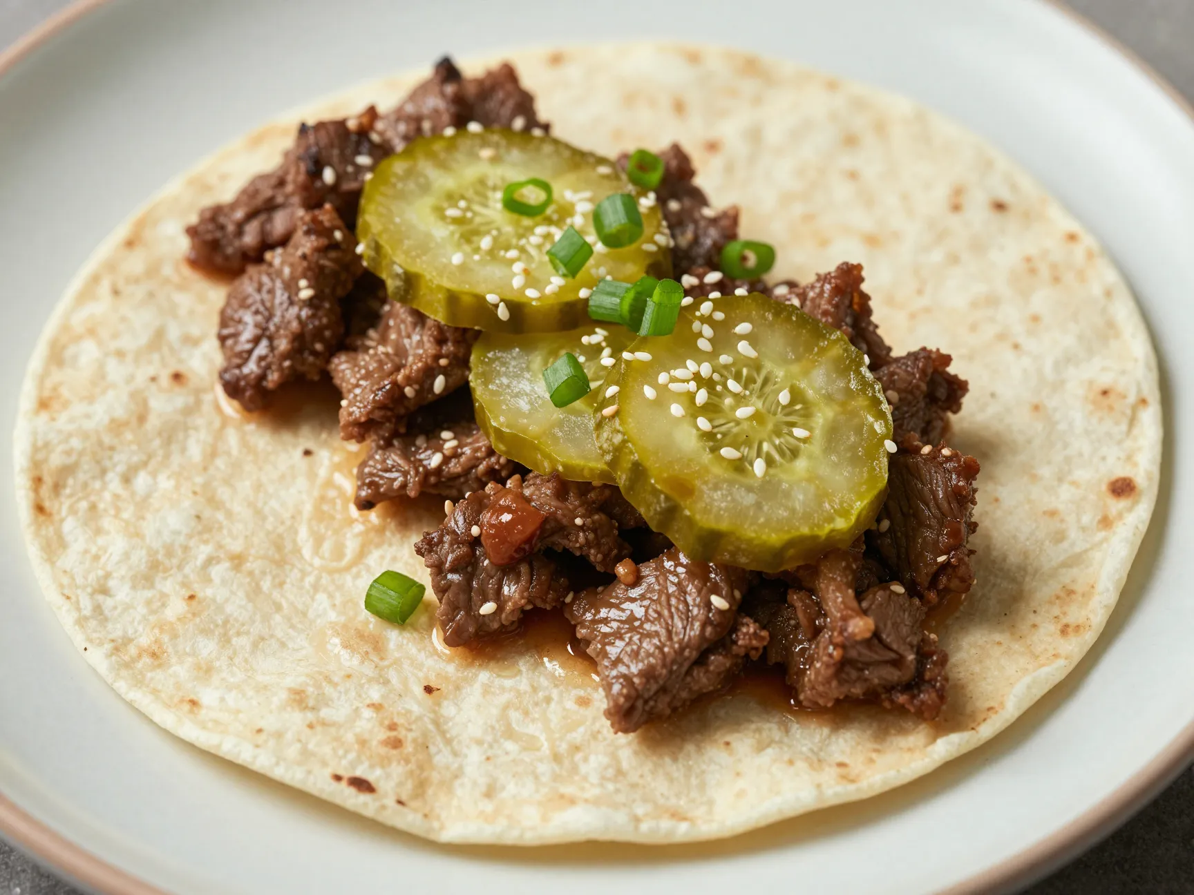 Mongolian beef tacos
