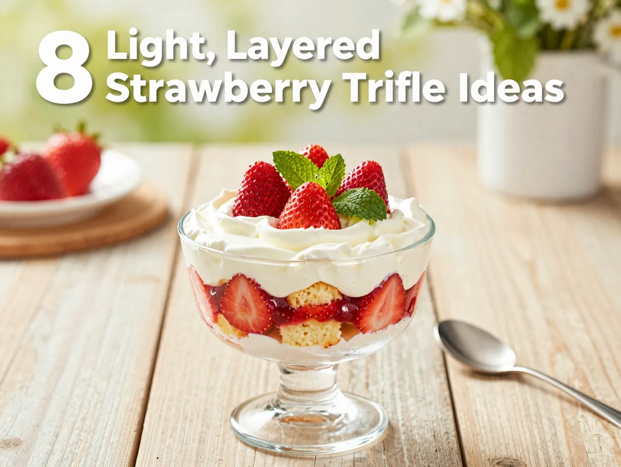 8 light layered strawberry trifle ideas