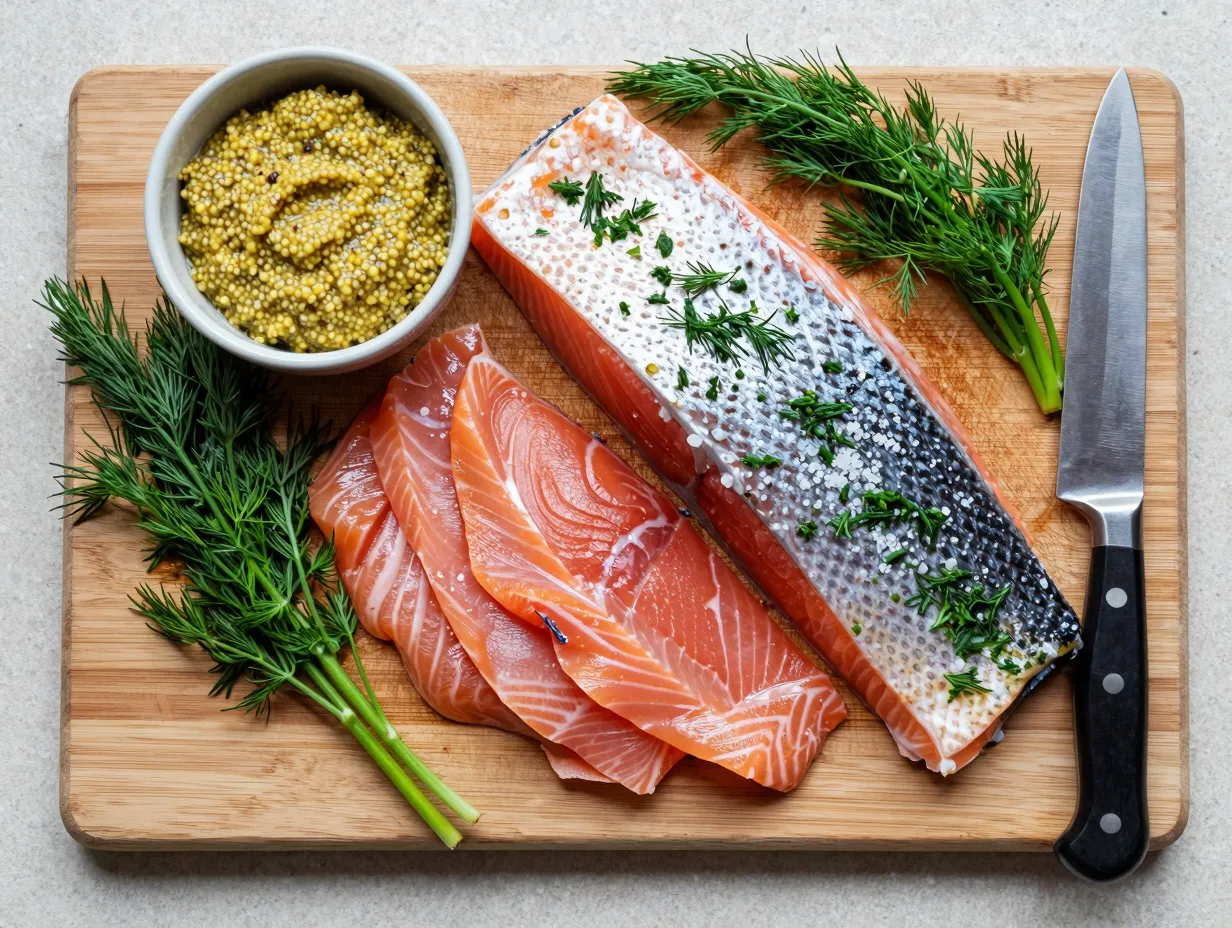 House cured gravlax with mustard dill sauce