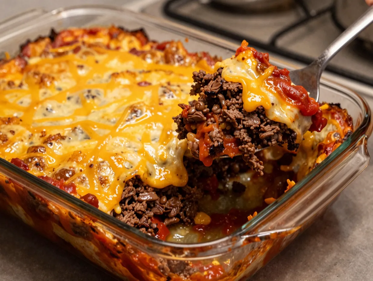 Beef enchilada casserole