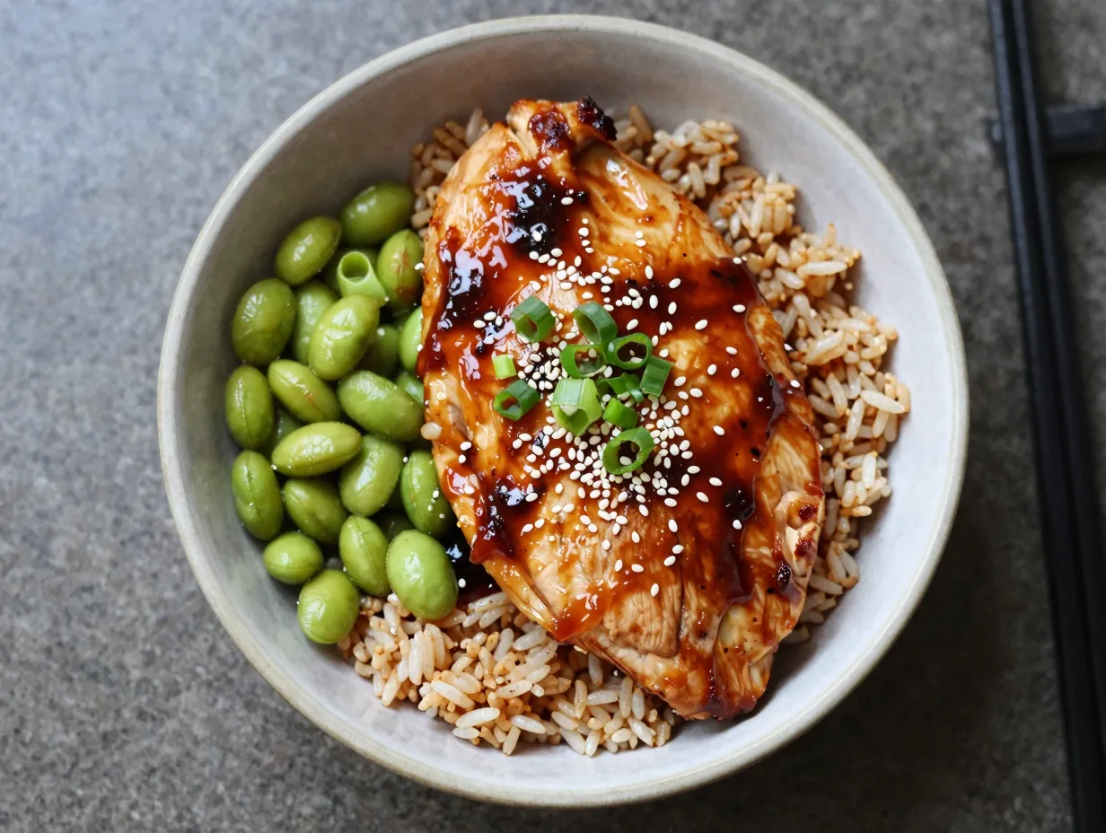 Easy teriyaki chicken rice bowl