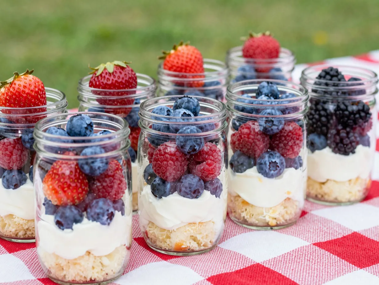 The mixed berry and angel food trifle