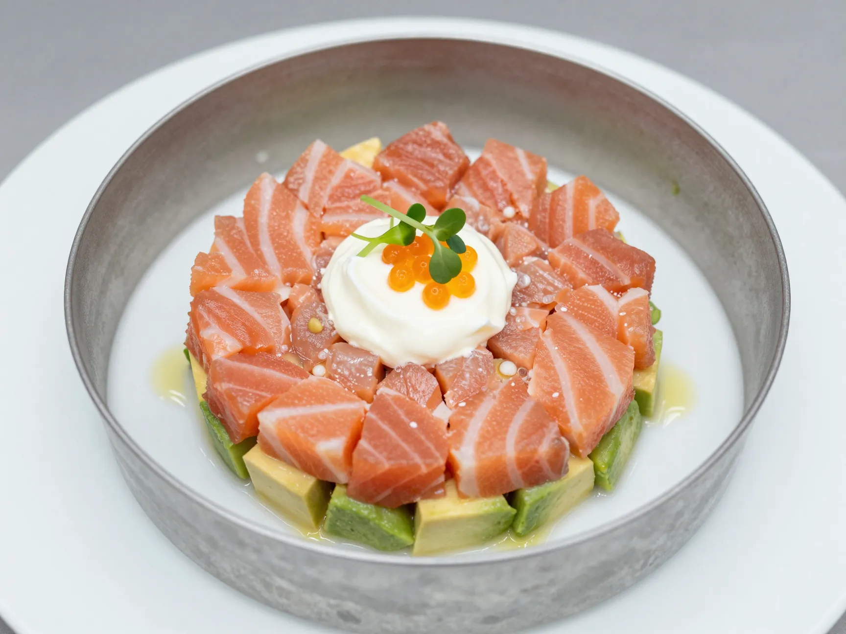 Salmon tartare with avocado and citrus vinaigrette