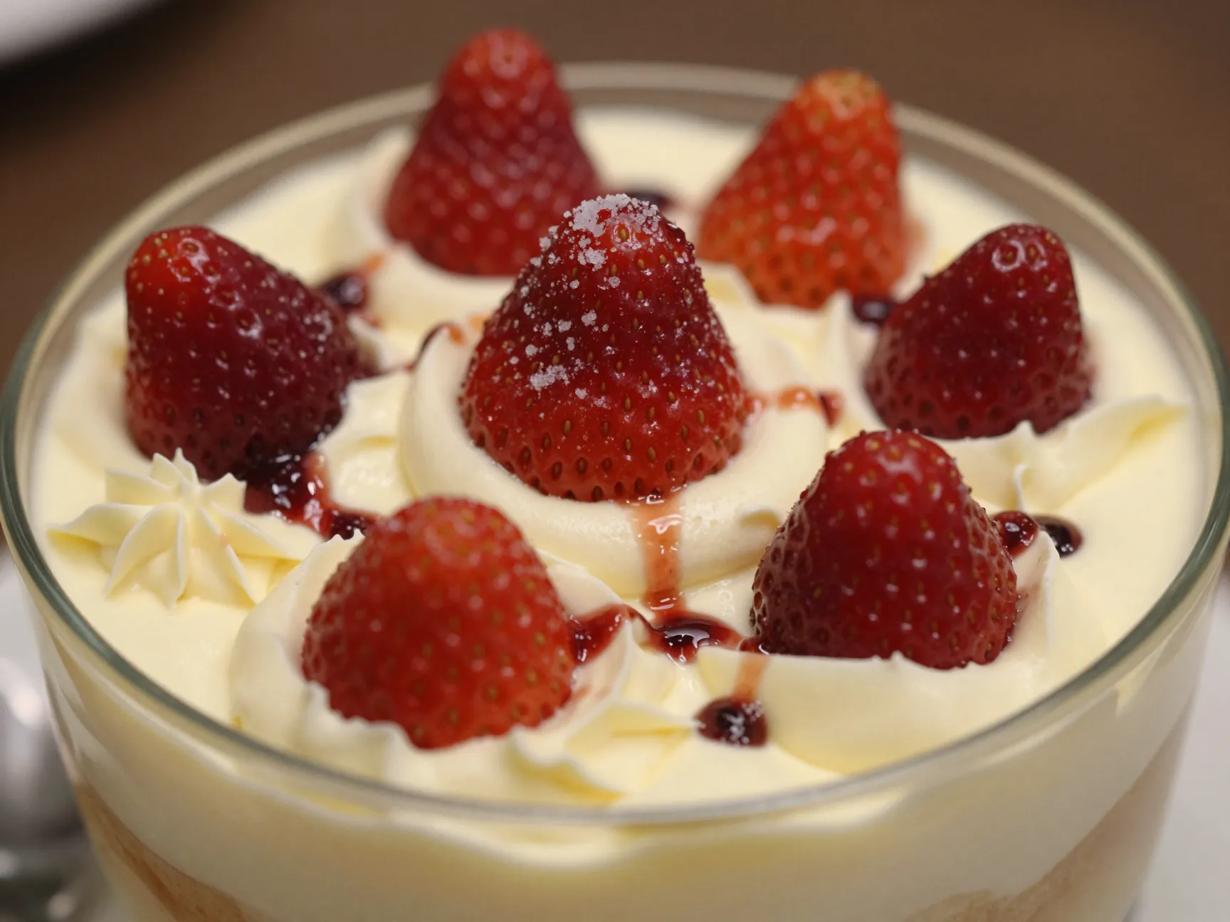 The elevated mascarpone and strawberry trifle