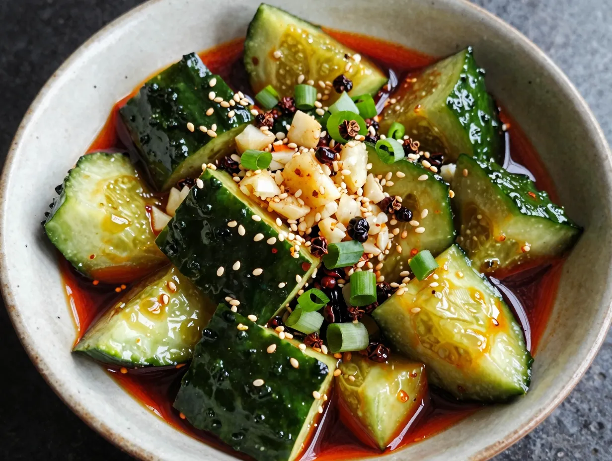 Classic sichuan smashed cucumber salad