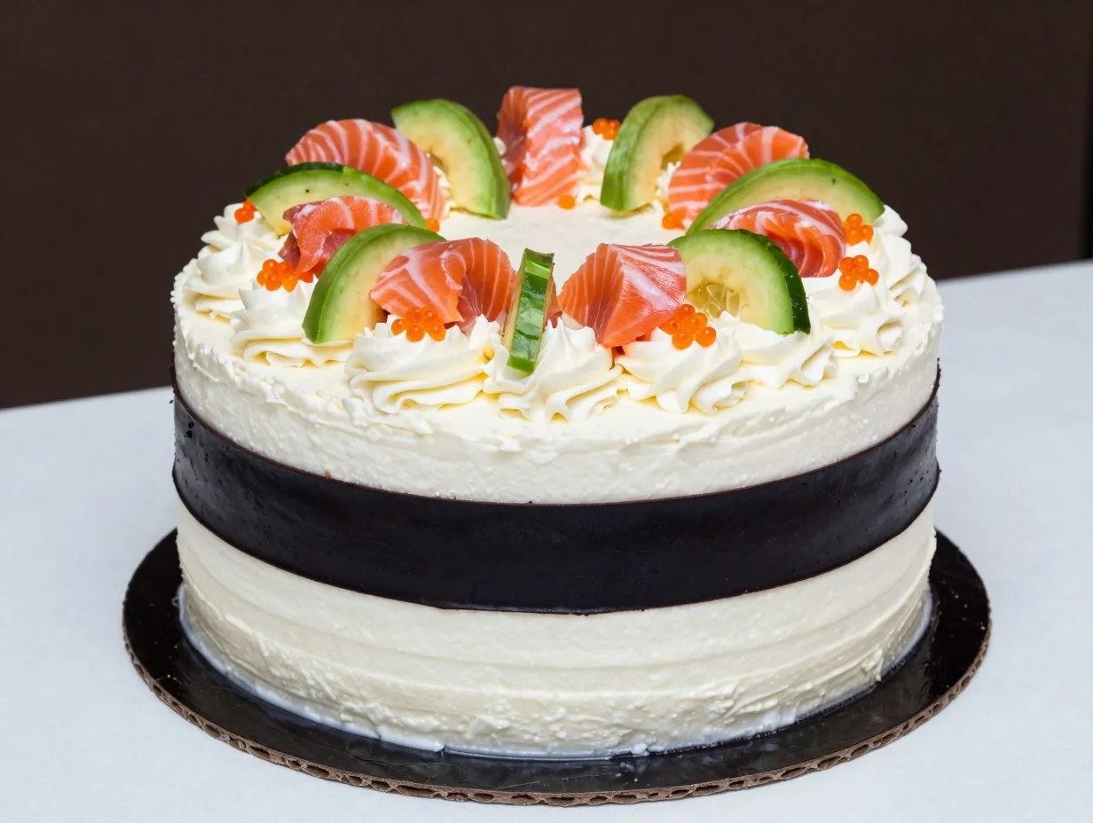 The giant sushi roll centerpiece cake