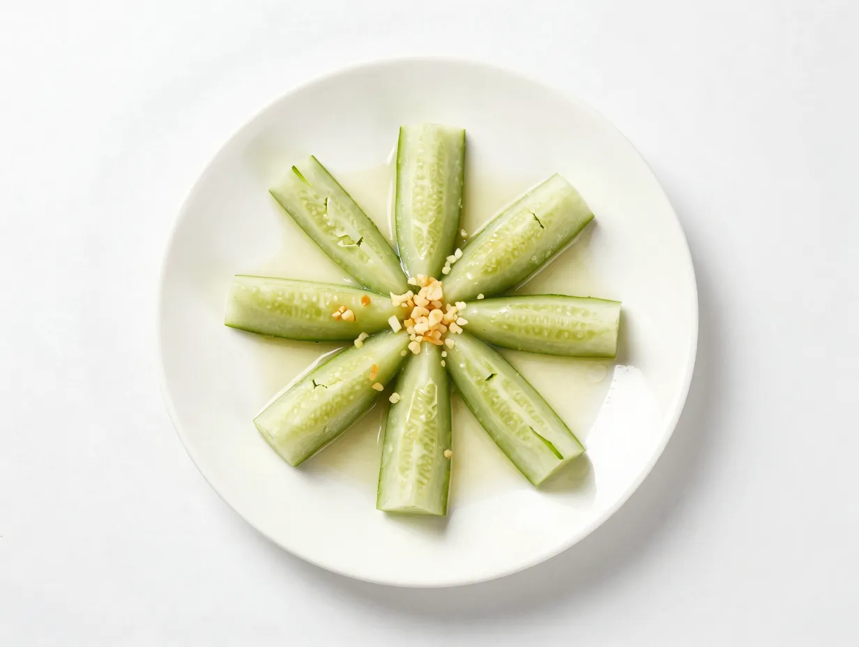 Din tai fung inspired chili garlic cucumber salad