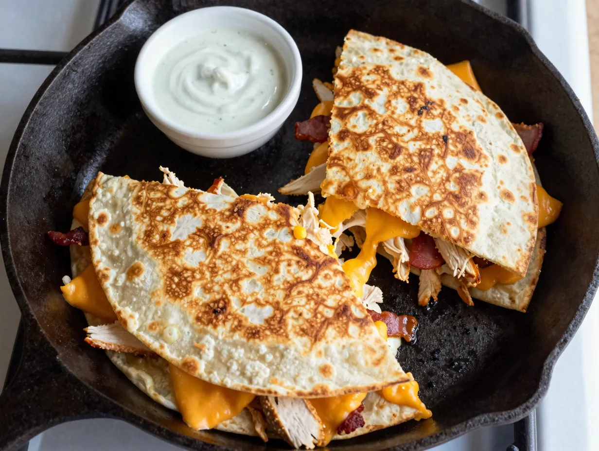 Chicken bacon ranch quesadillas