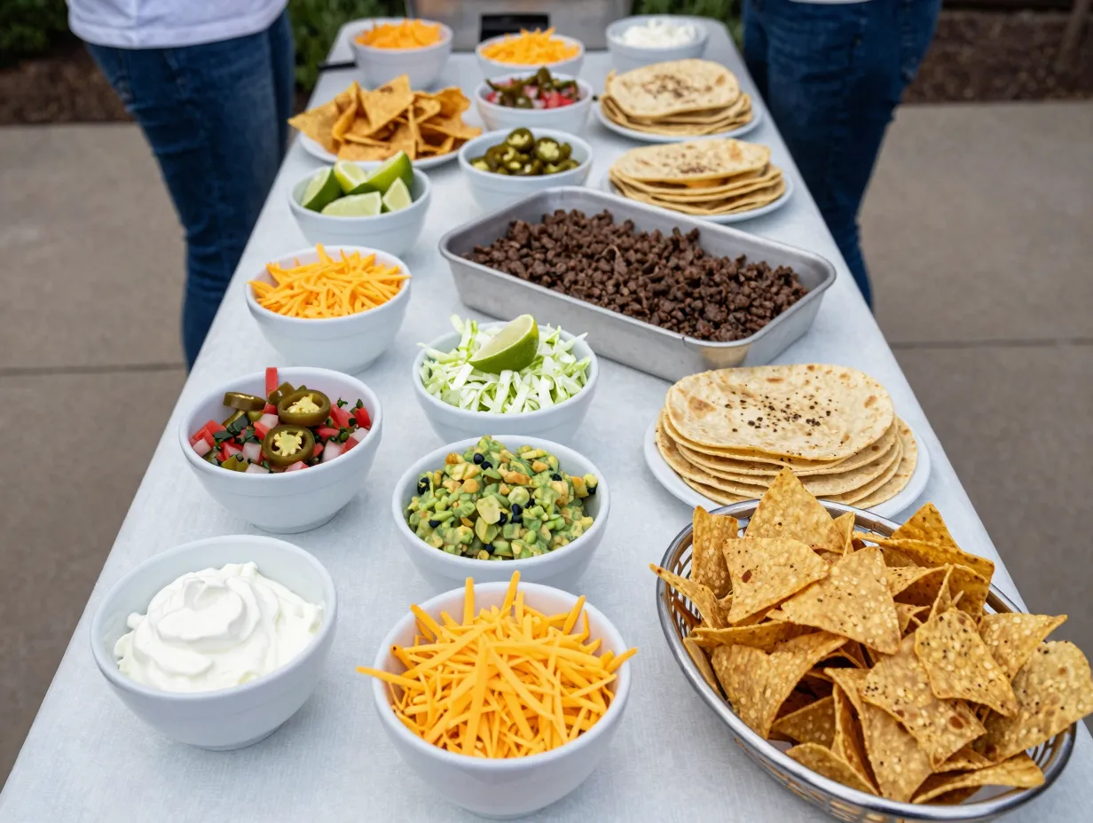 The diy taco and nacho bar