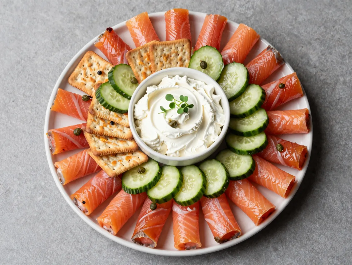 The smoked salmon appetizer platter