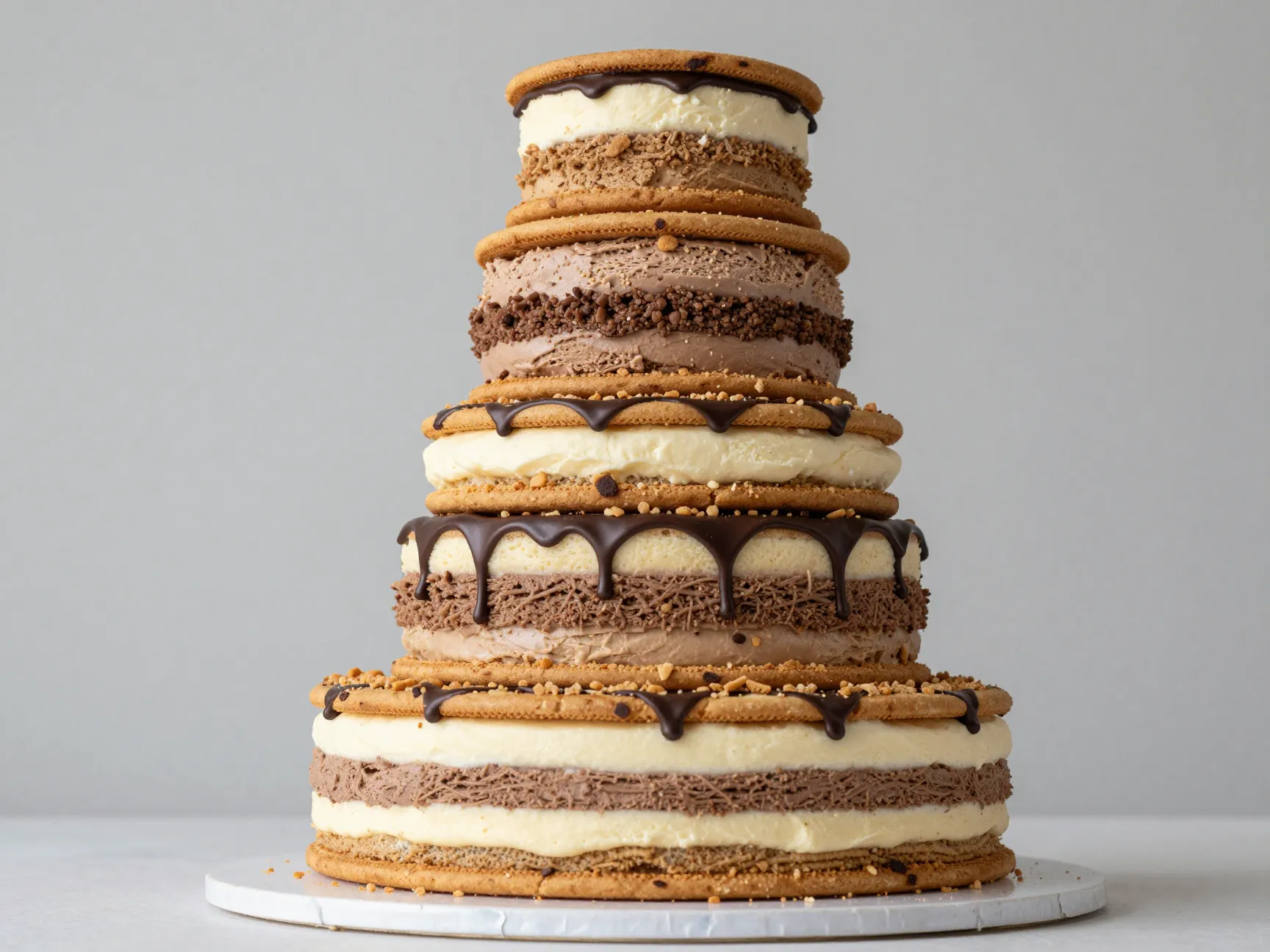 The tower style multi layer cookie ice cream cake