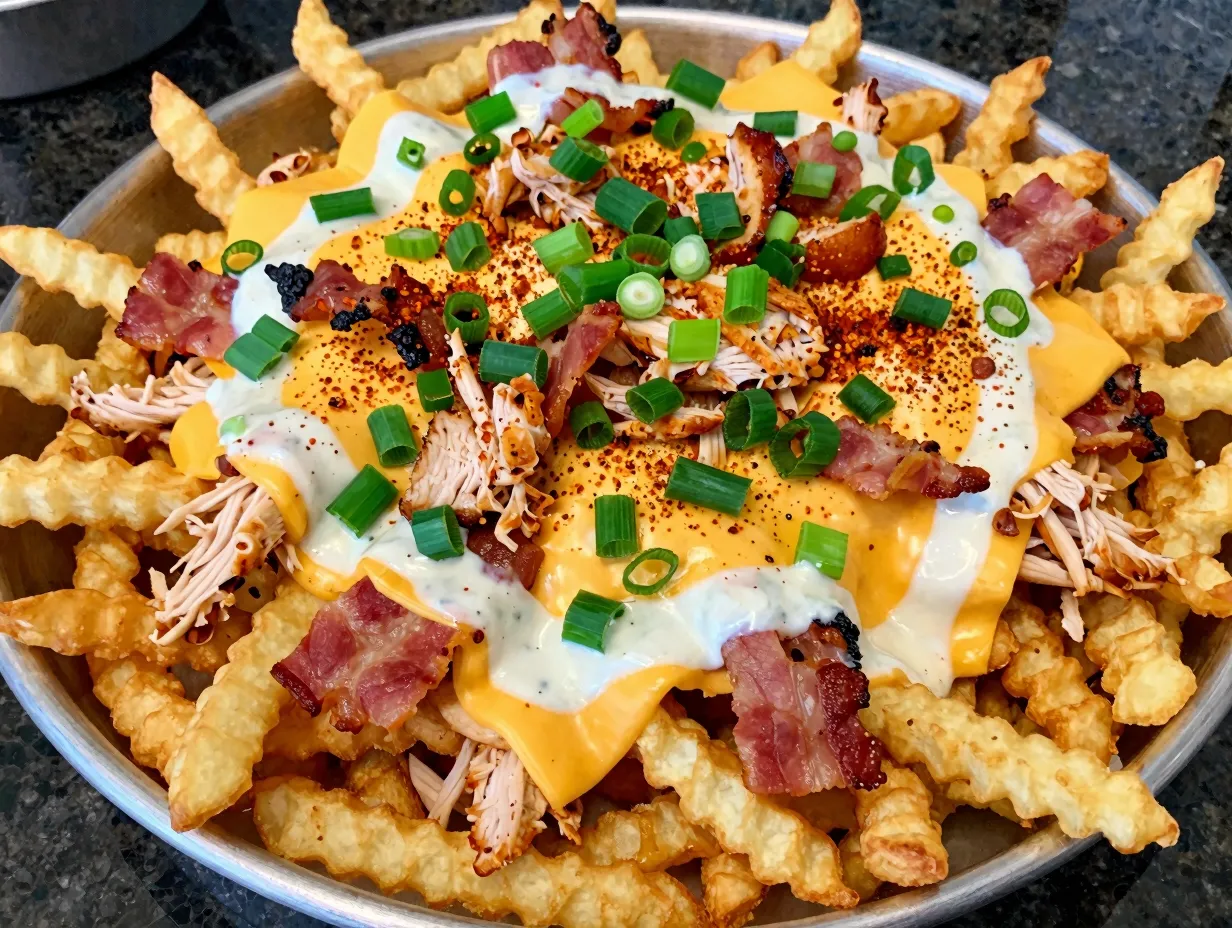 Chicken bacon ranch loaded fries