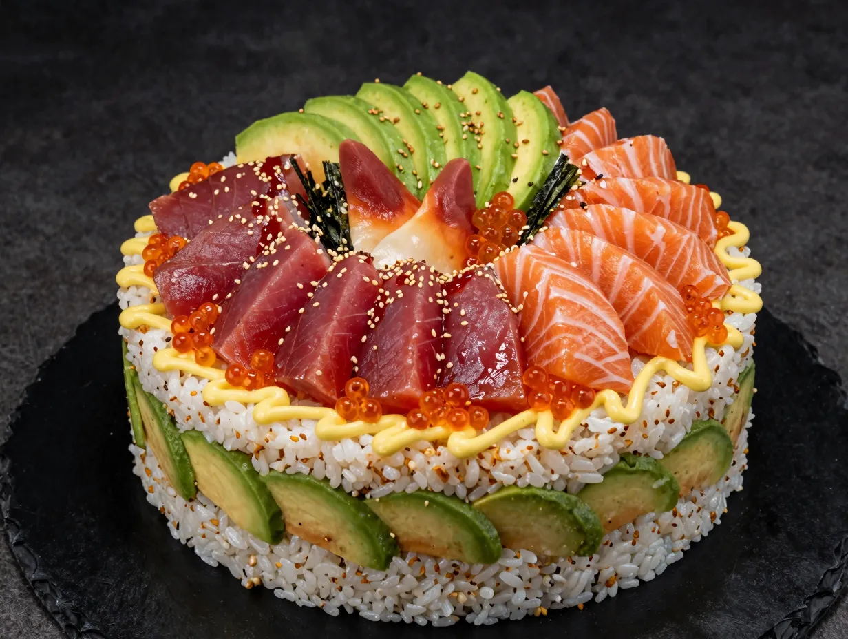 The professional grade celebration sushi cake