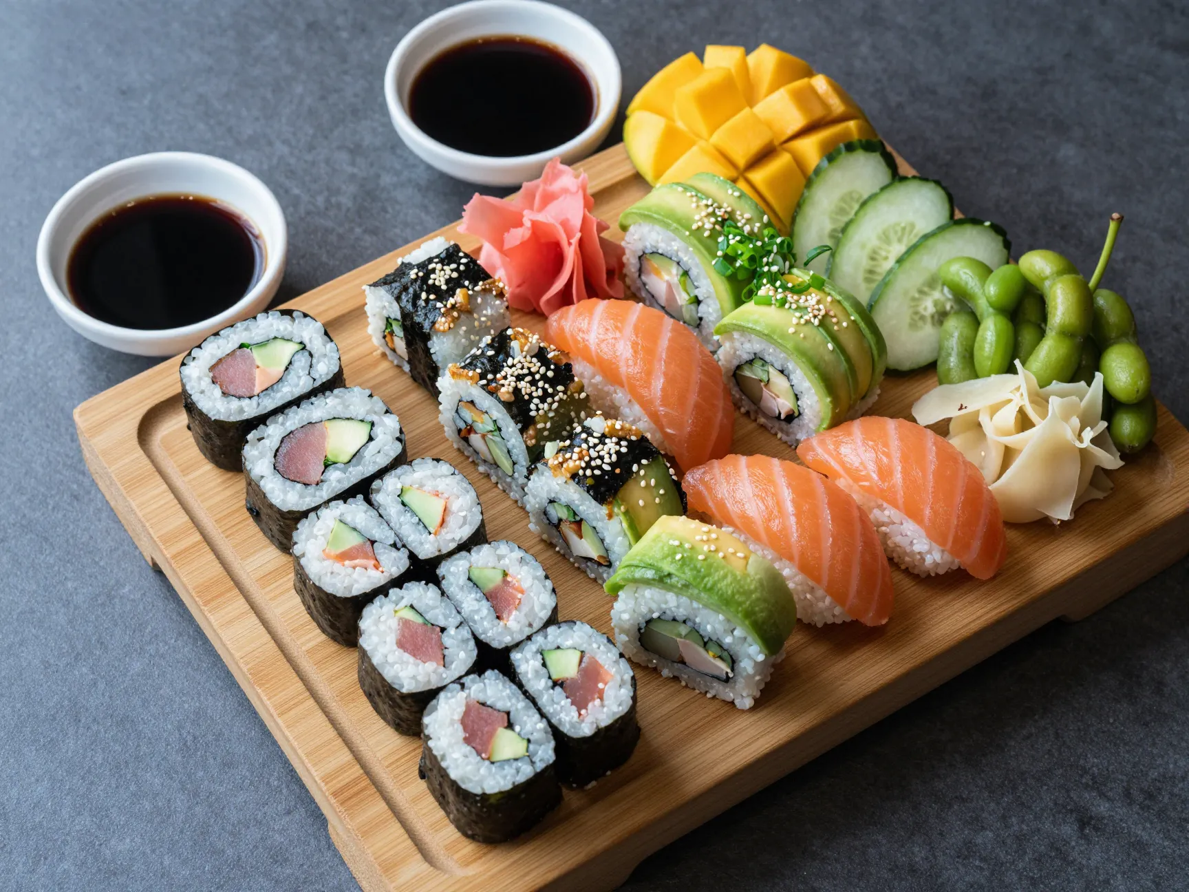 The sushi and asian inspired platter