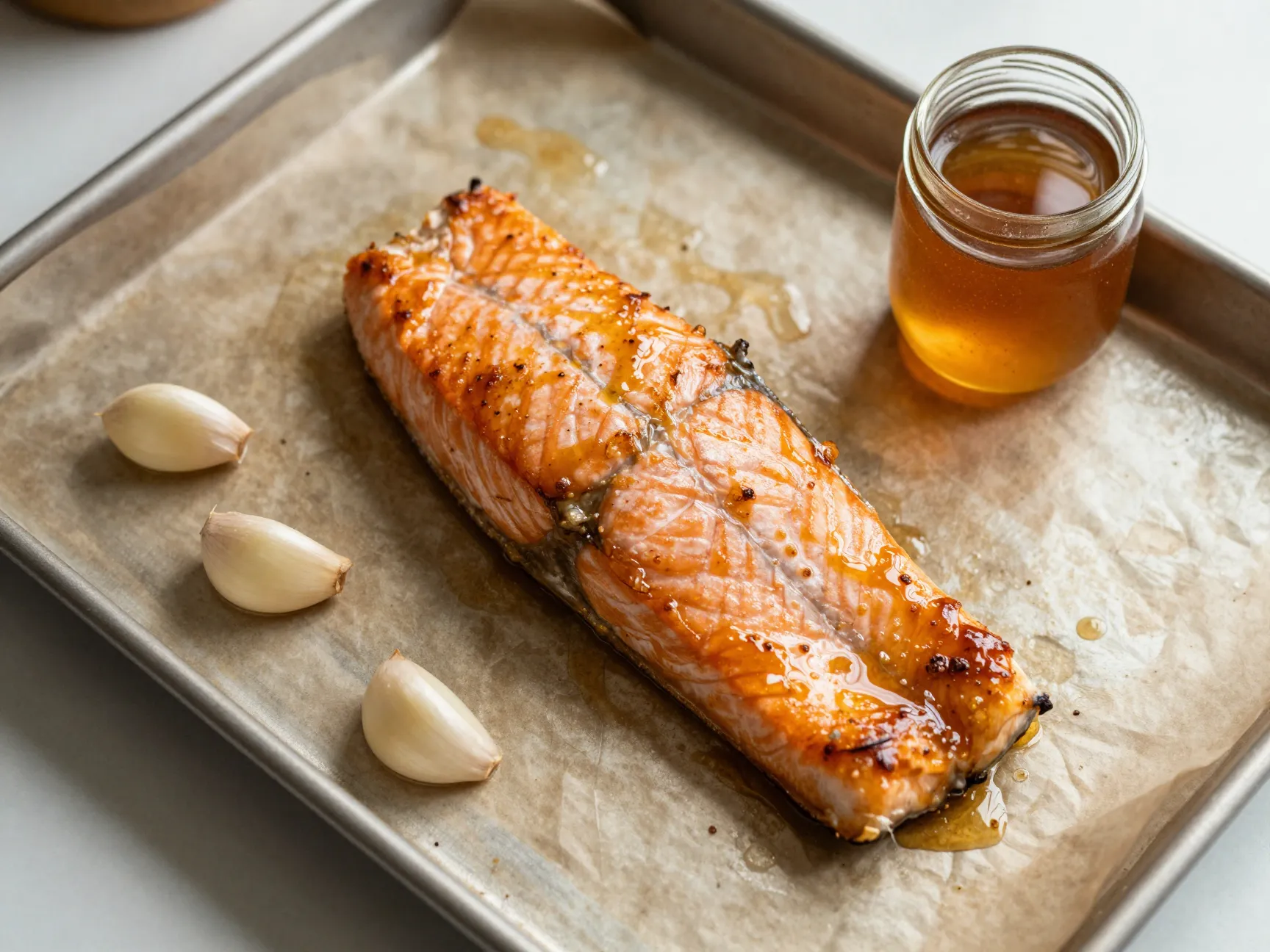 Honey garlic baked salmon