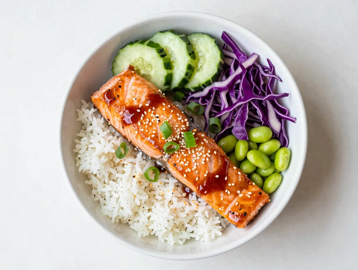 Teriyaki salmon bowl