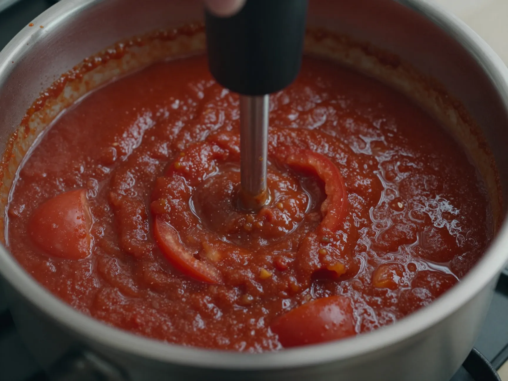 The immersion blender texture control method