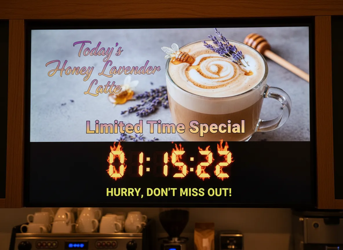 Highlight daily specials with countdown timers