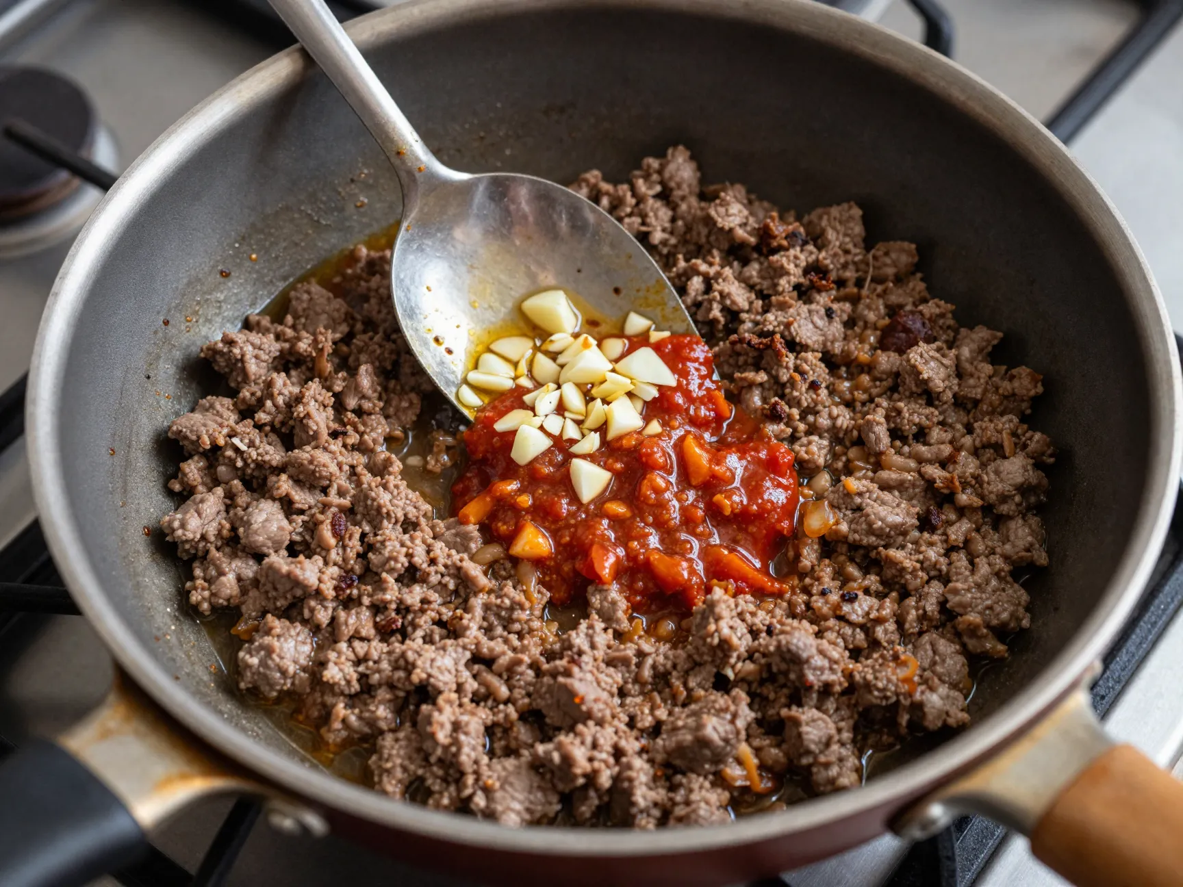 The ground meat addition method