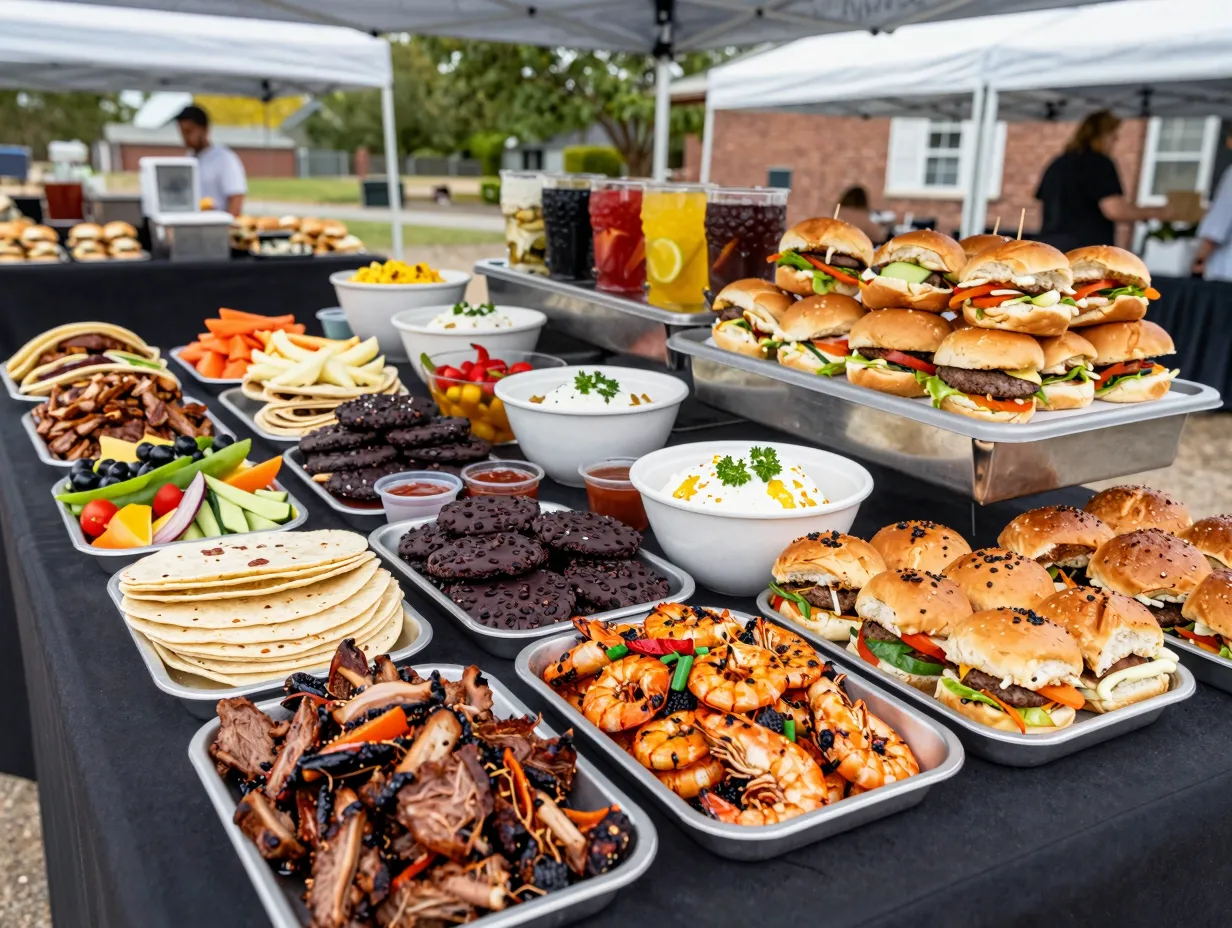Build your own slider and taco station with varied toppings