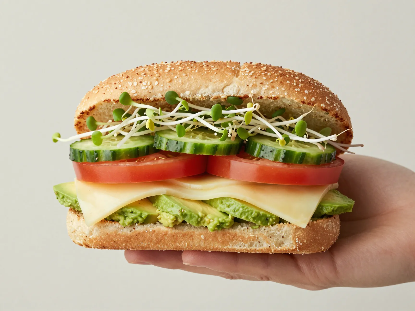 Avocado and sprout sandwich