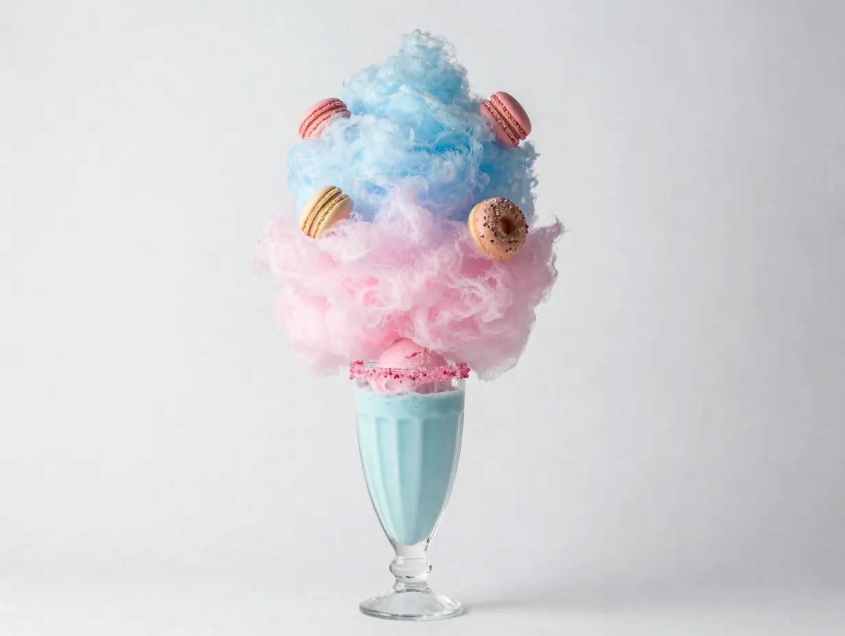 The deconstructed cotton candy milkshake tower