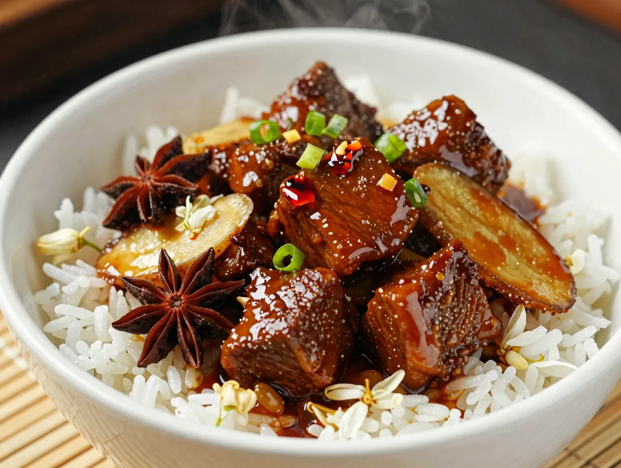 Asian inspired beef stew with star anise
