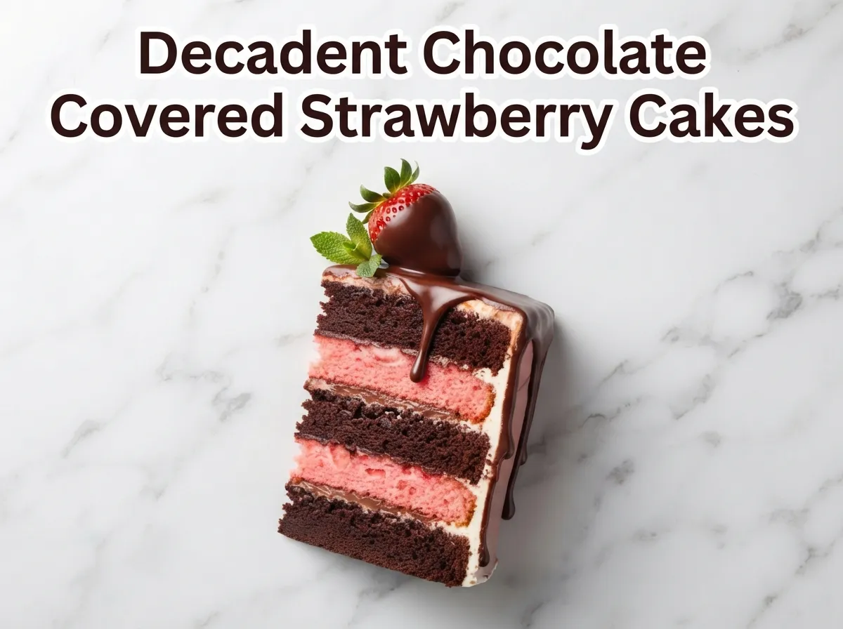 Decadent chocolate covered strawberry cakes