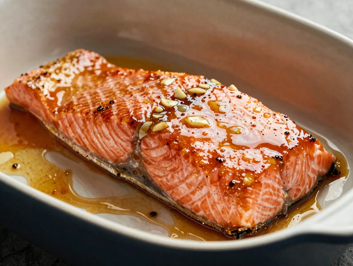 Honey lemon glazed salmon