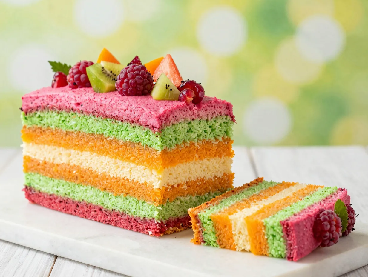 Rainbow sherbet icebox cake
