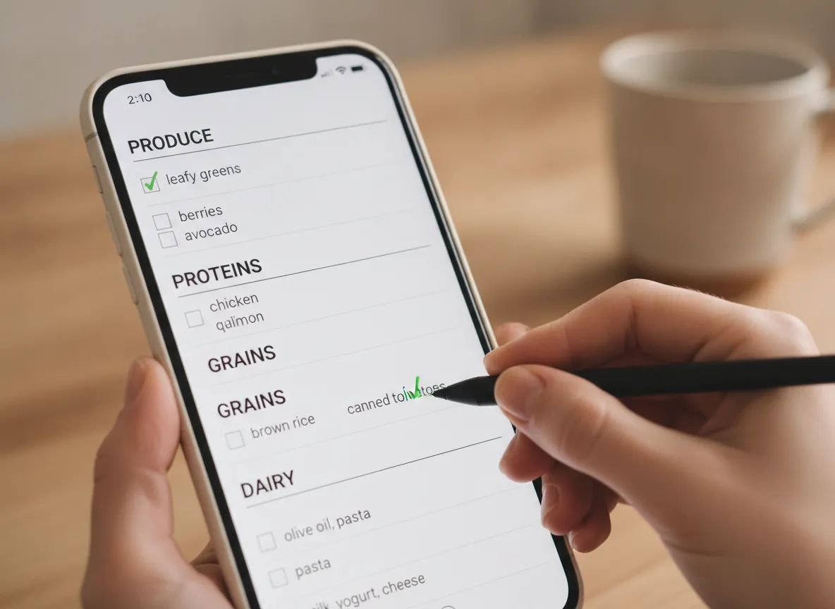 Create a master grocery list template you reuse
