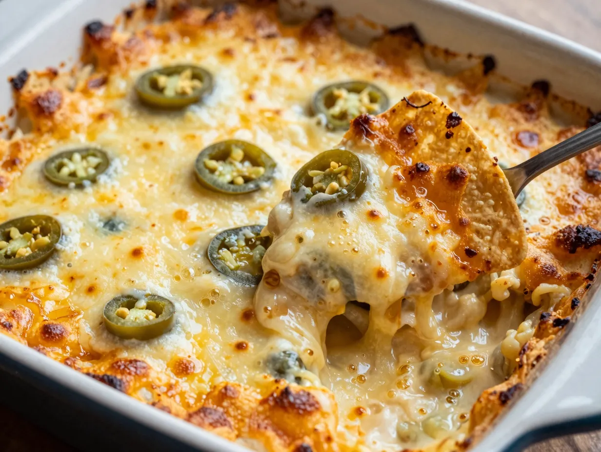 Cheesy hot corn dip with green chilies