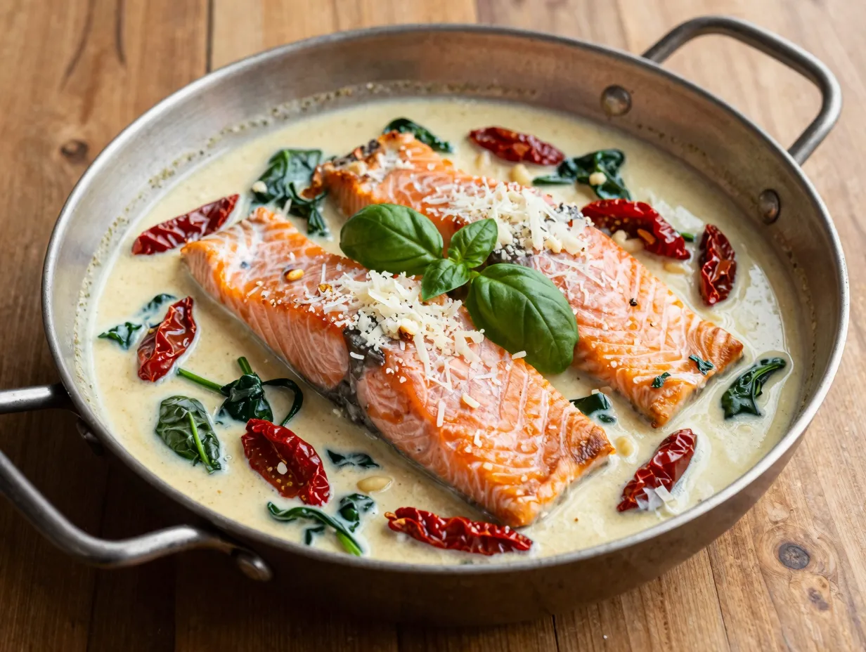 Creamy lemon tuscan salmon