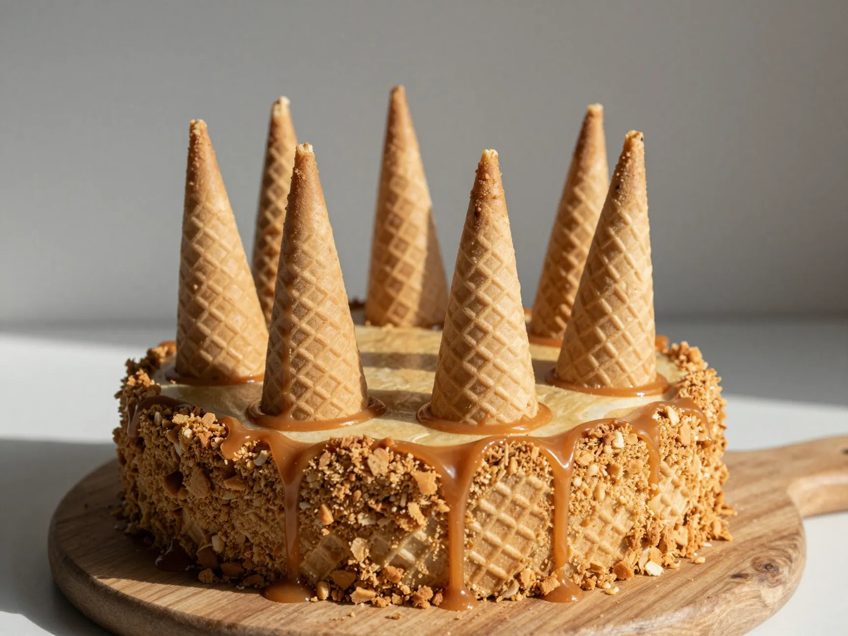 Waffle cone crunch ice cream cake