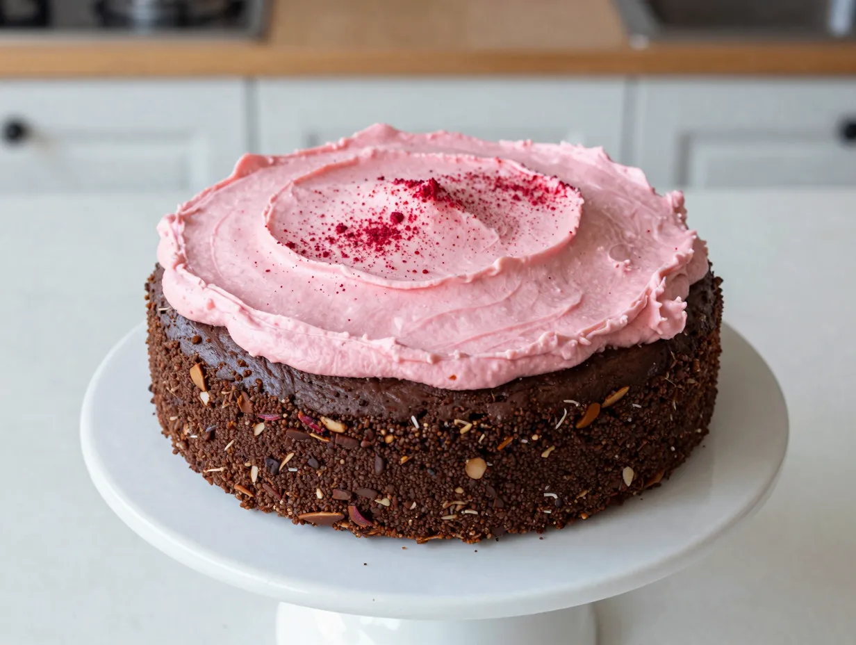 Inside out chocolate covered strawberry cake grain free and gluten free