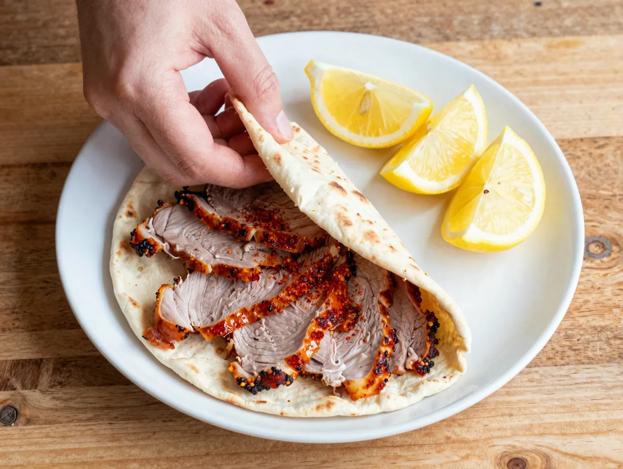 Traditional greek pork gyros