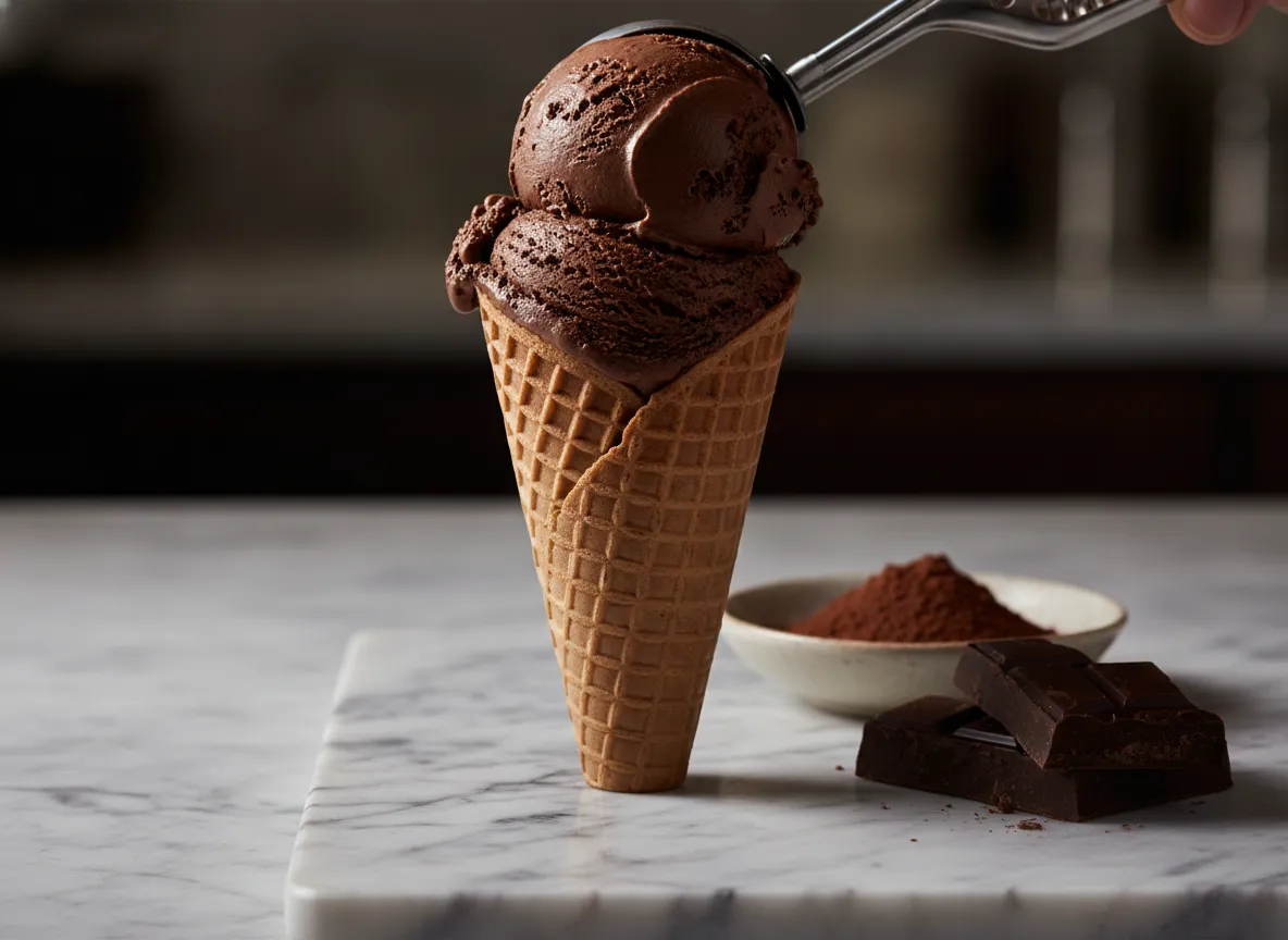 Chocolate waffle cone