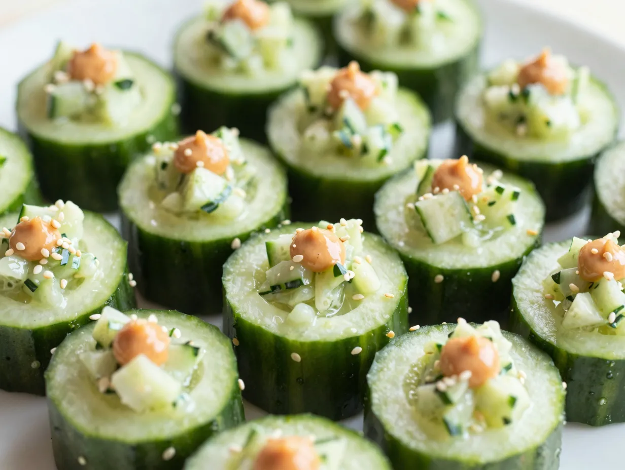 4 cucumber cup canapes