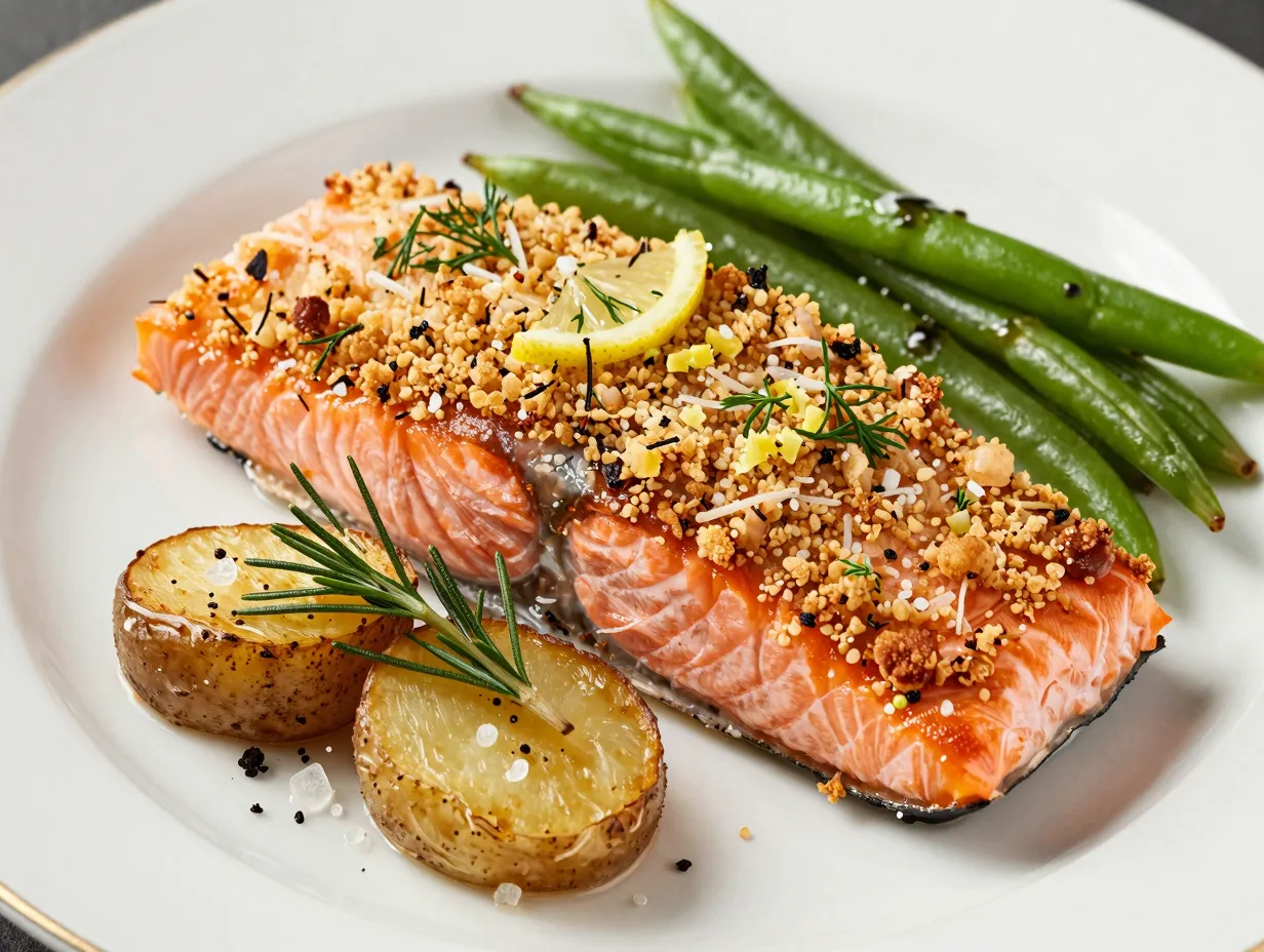 Dijon mustard and herb crust