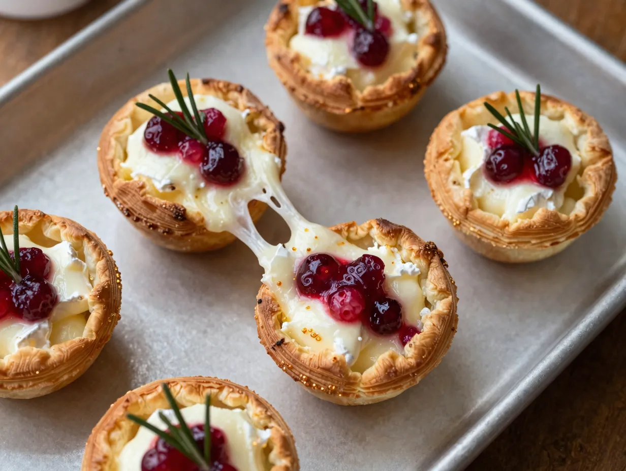 Brie and cranberry bites