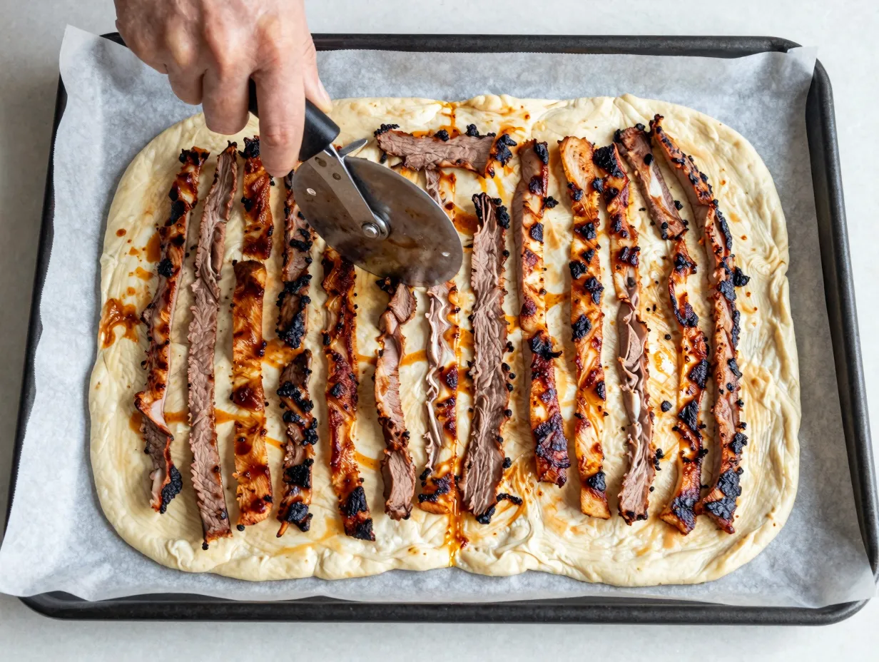 Sheet pan gyro meat strips