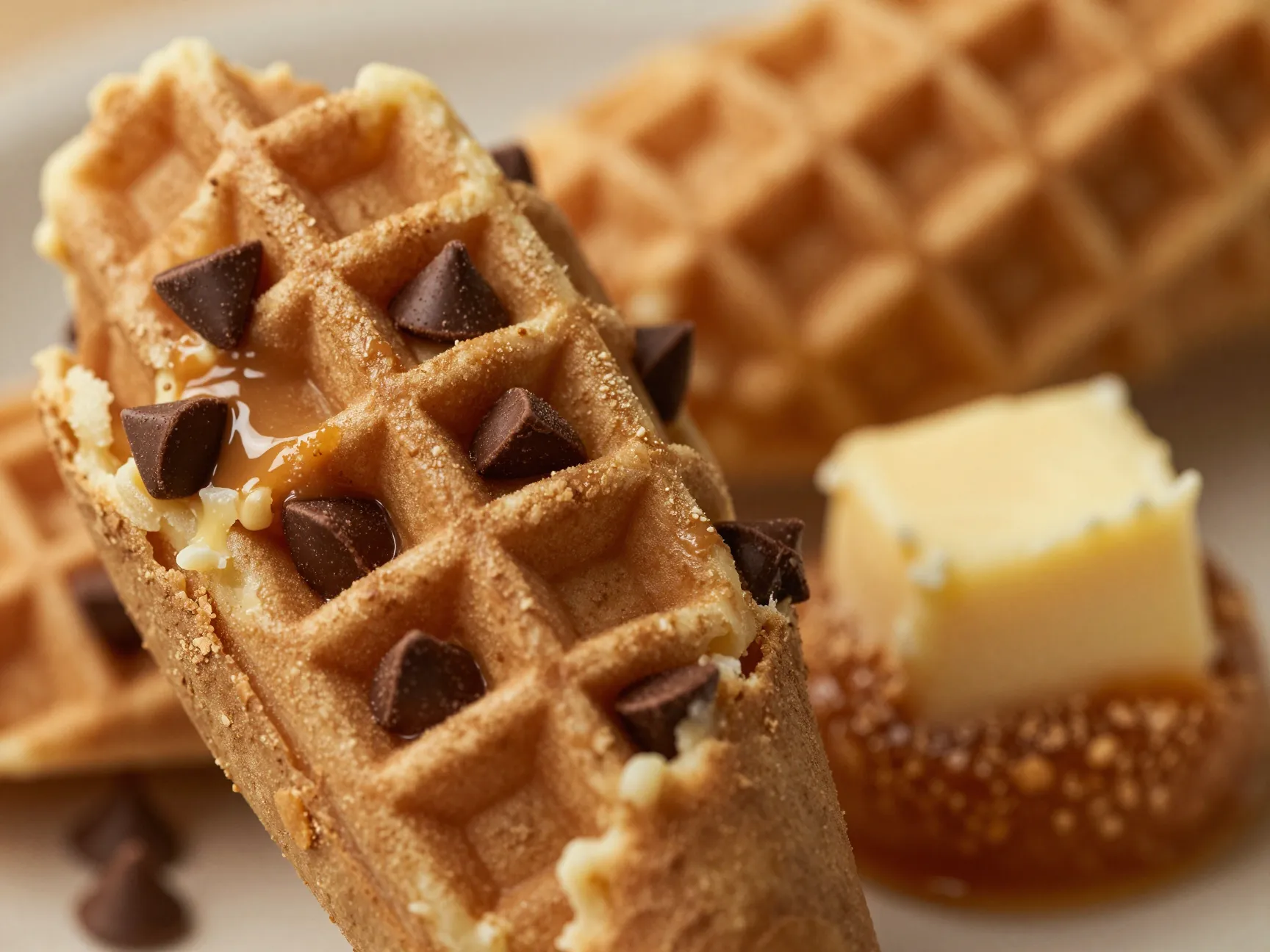 Cookie dough waffle cone