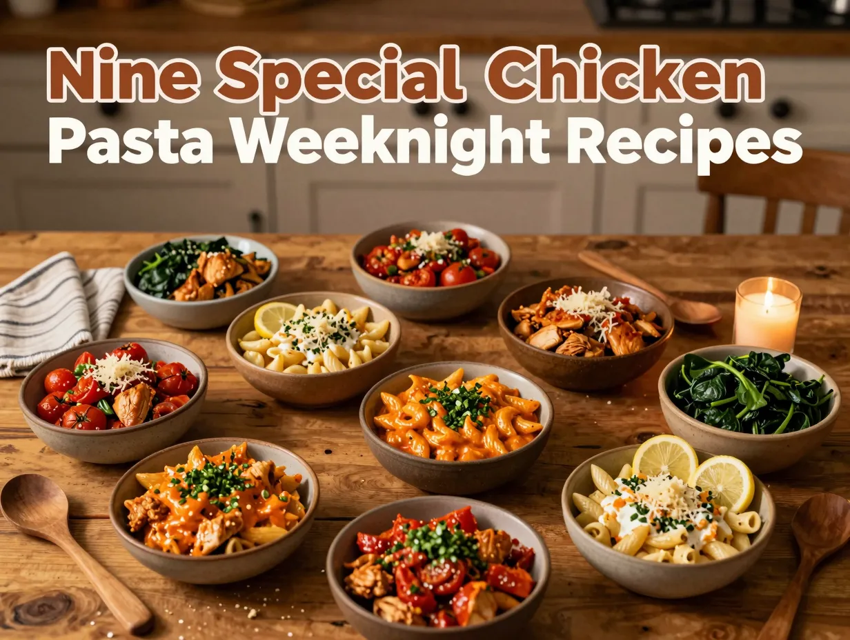 Nine special chicken pasta weeknight recipes