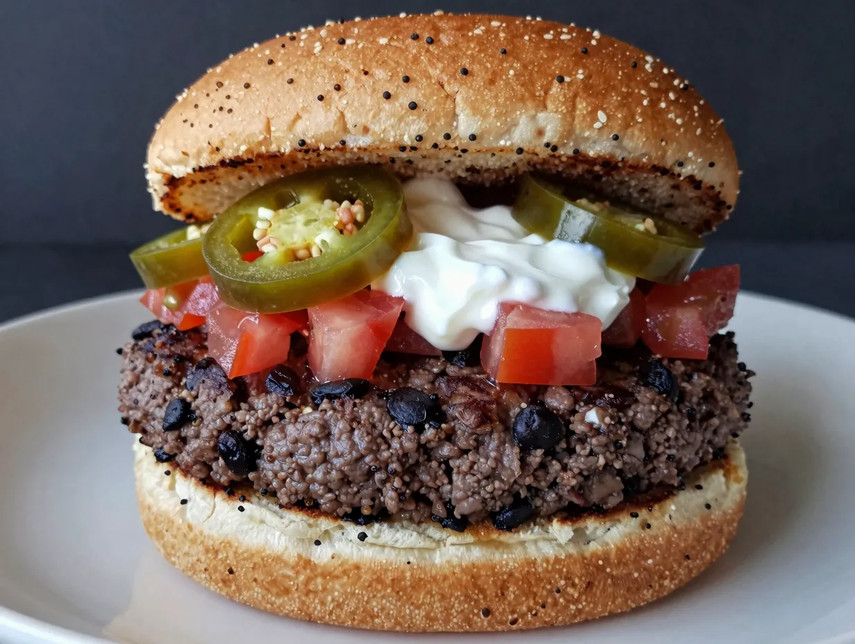 Black bean and beef hybrid burger