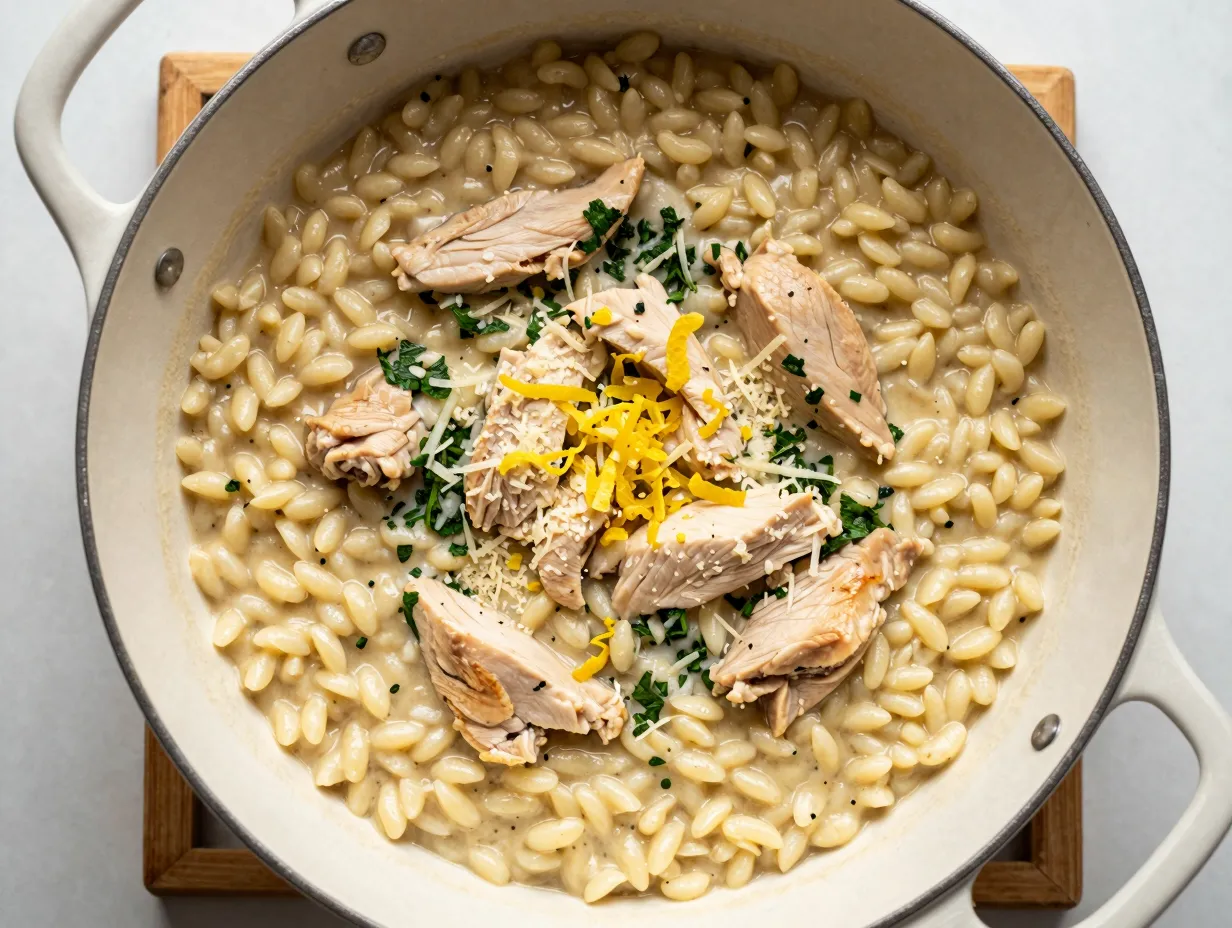 Lemon chicken and orzo