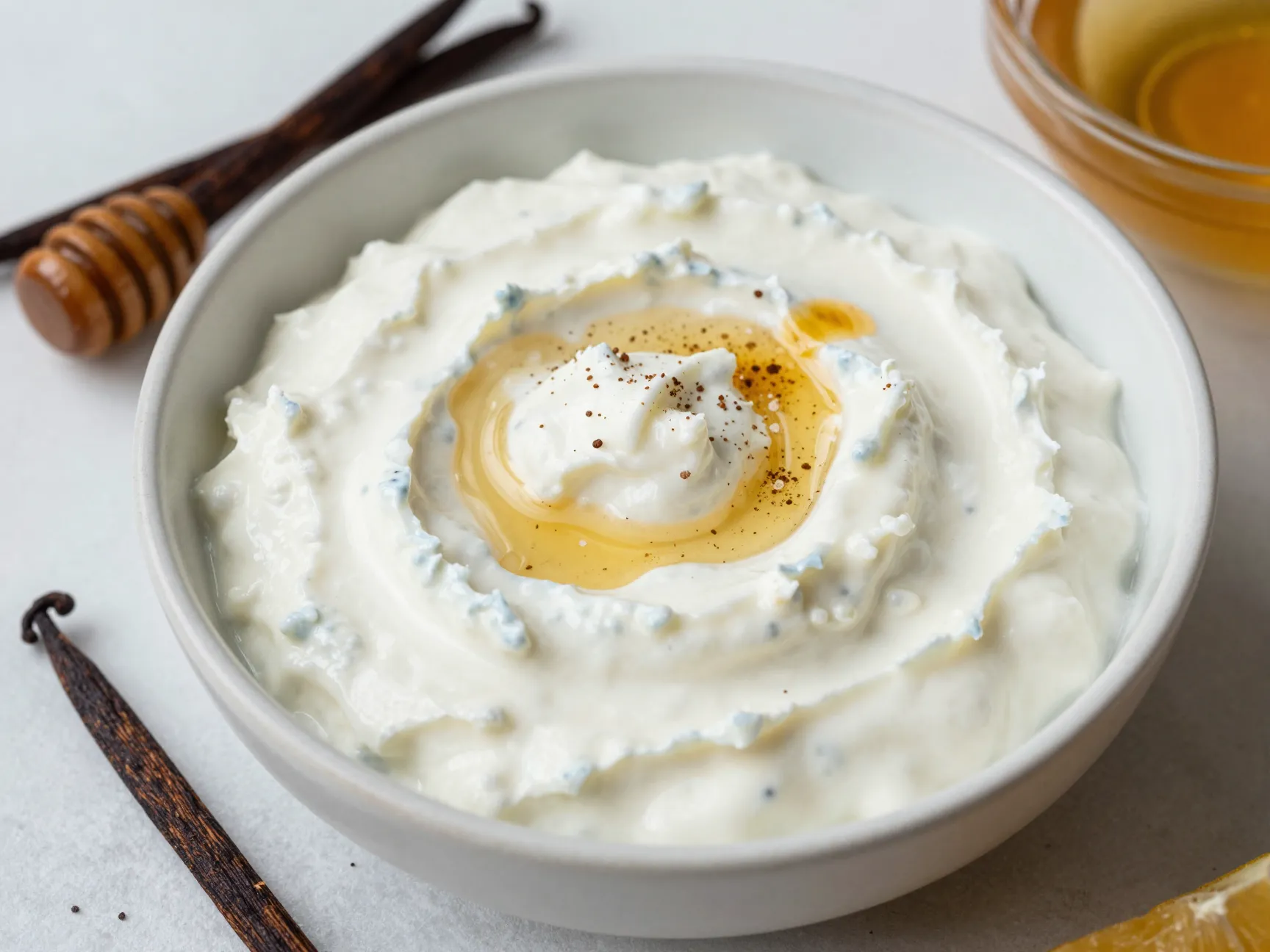 Honey cream cheese dip with greek yogurt