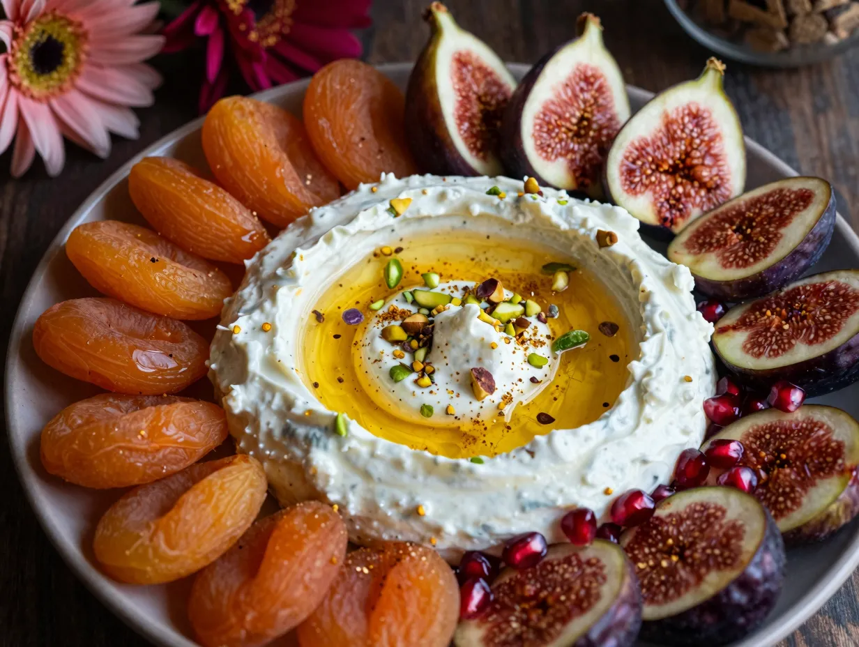 Cardamom and orange blossom cream cheese dip